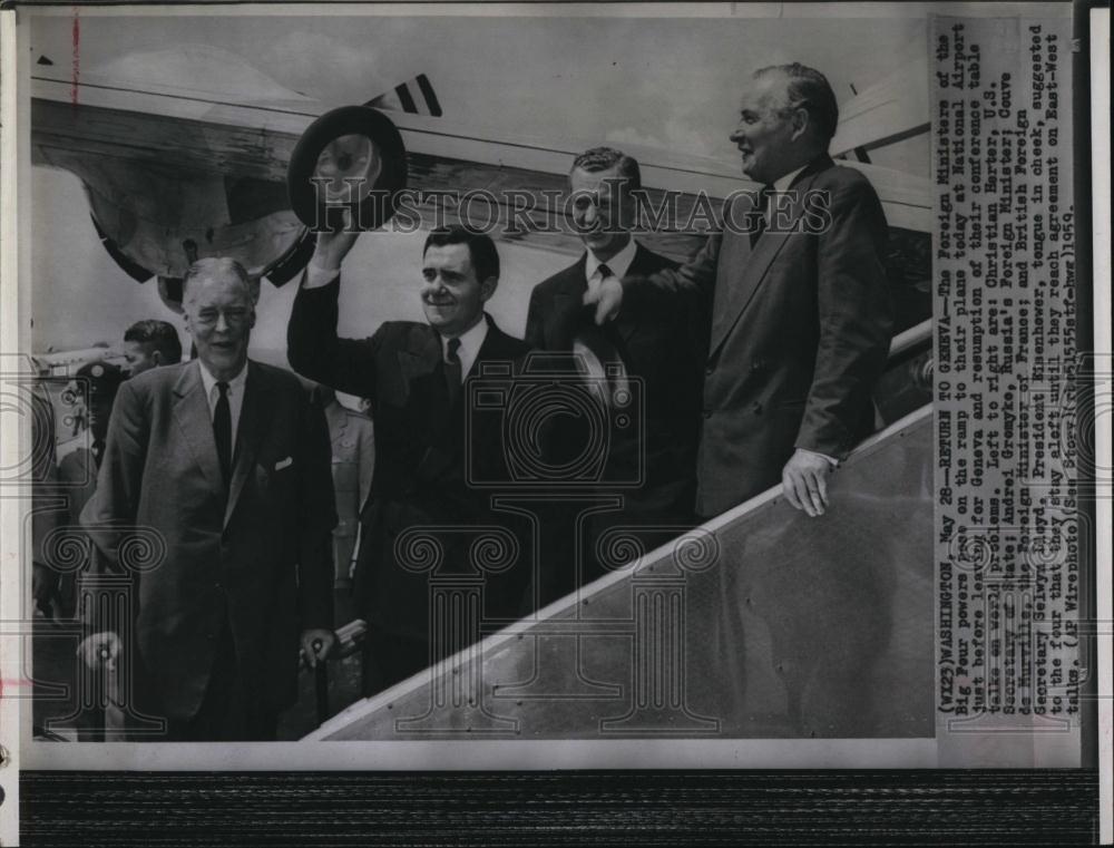 1959 Press Photo Foreign Ministers of Big Four powers Andrei Gremyko, Couve De - Historic Images