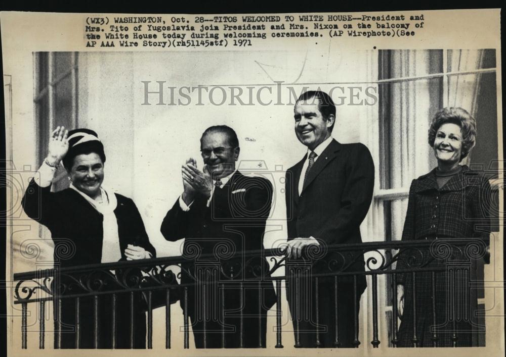 1971 Press Photo Pres &amp; Mrs Nixon &amp; Yugoslav Pres &amp; Mrs Tito - RSL06883 - Historic Images