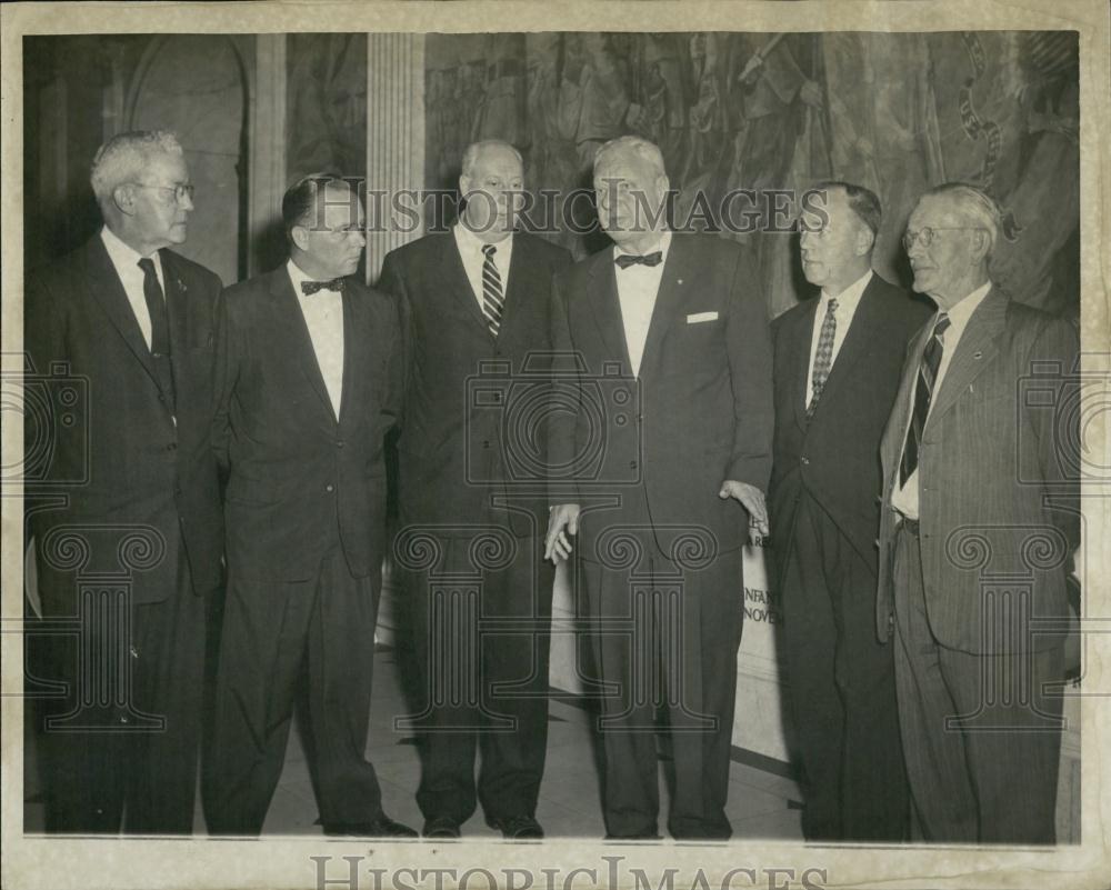 1956 Press Photo Frank Davis,B&amp; M Unions, E Flagg,H Cameron, Gen R Furbush, - Historic Images