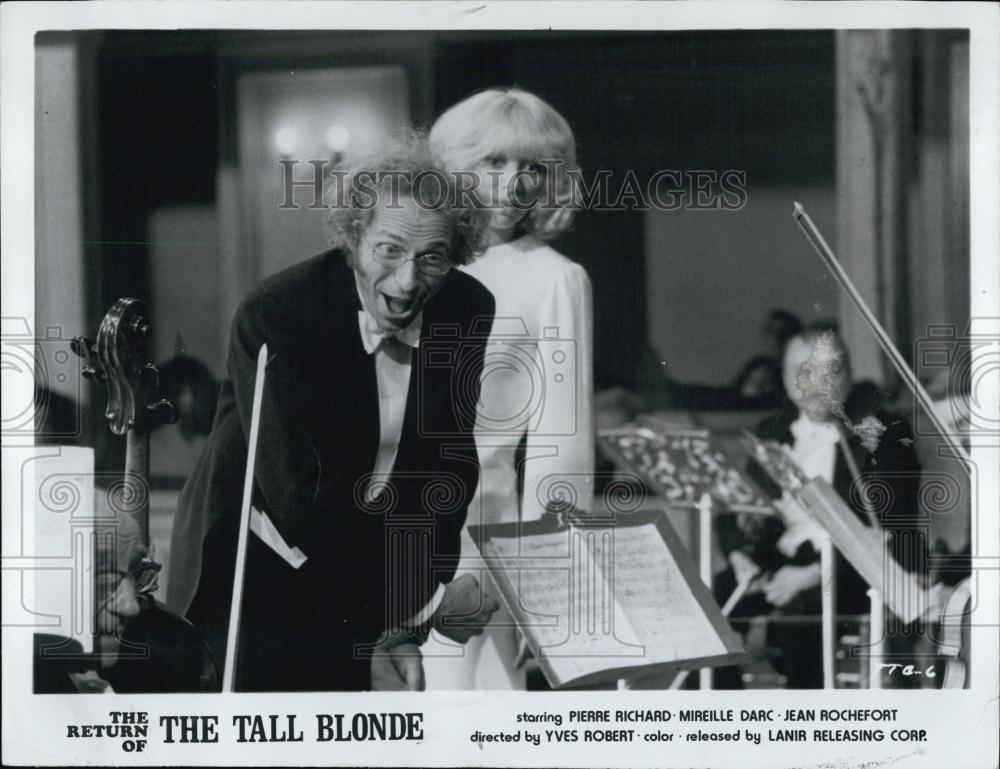 1975 Press Photo Pierre Richard Actor Mireille Darc Actress Return Of Tall Blond - Historic Images