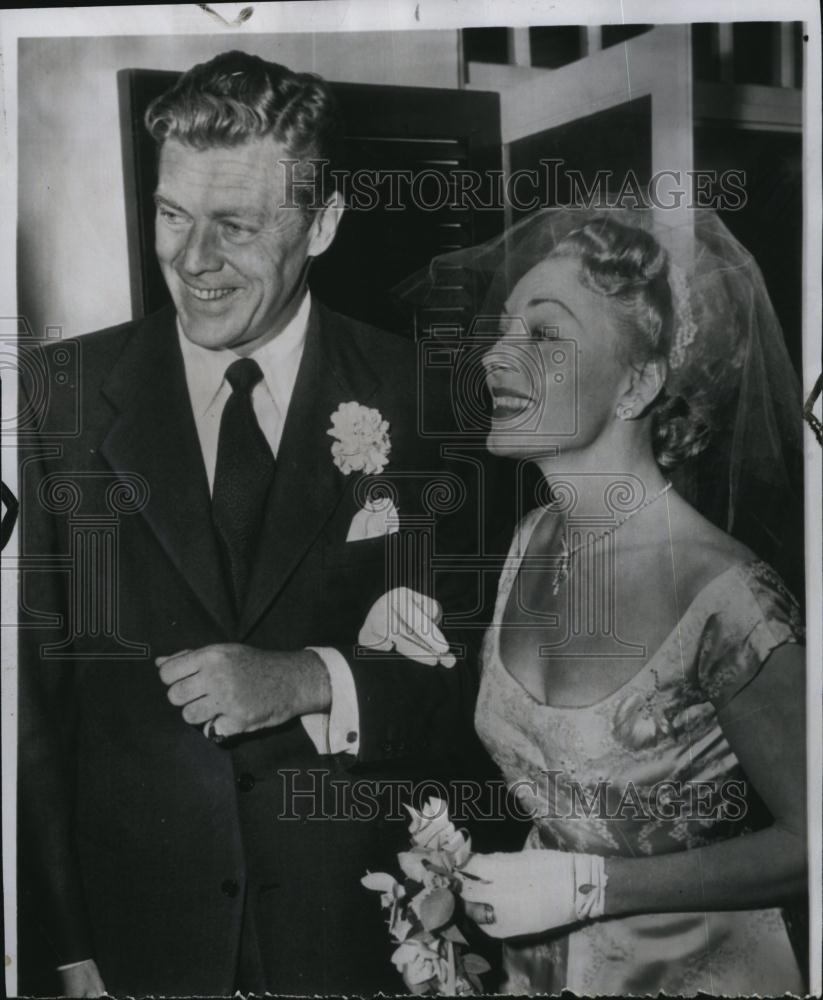 1951 Press Photo Actress Virginia Field &amp; Actor Willard Parker Wedding - Historic Images