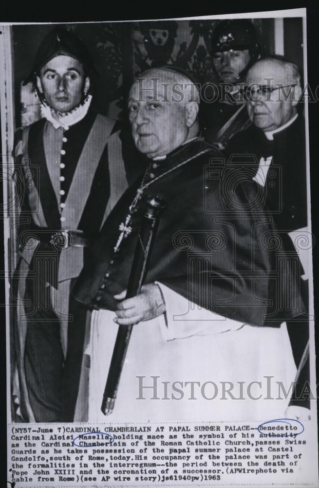 1963 Press Photo Benedetto Cardinal Aloisi Masella new Camerlengo at Vatican - Historic Images