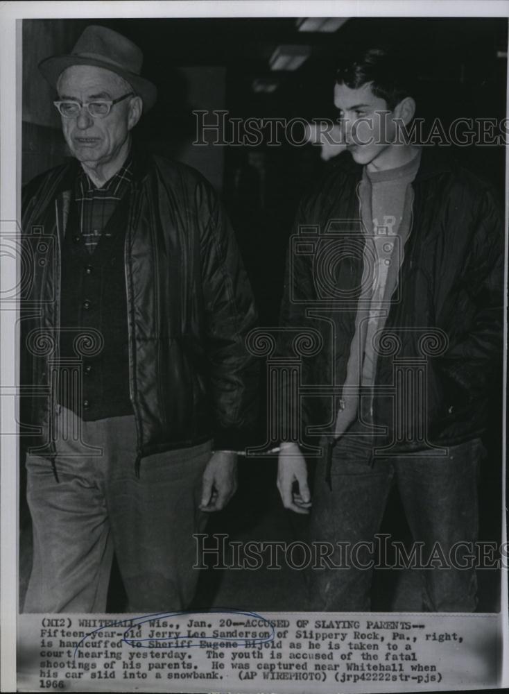 1966 Press Photo Jerry Lee Sanderson, Sheriff Eugene Bijold - RSL79373 - Historic Images