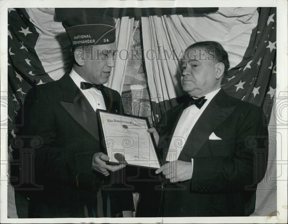 Press Photo Author George Sokolsky Accepts American Legion Award - RSL00617 - Historic Images