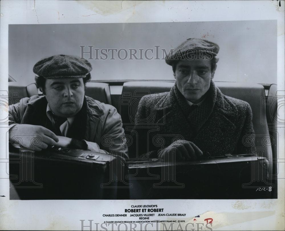 1980 Press Photo Charles Denner, Jacques Villeret in "Robert & Robert" - Historic Images