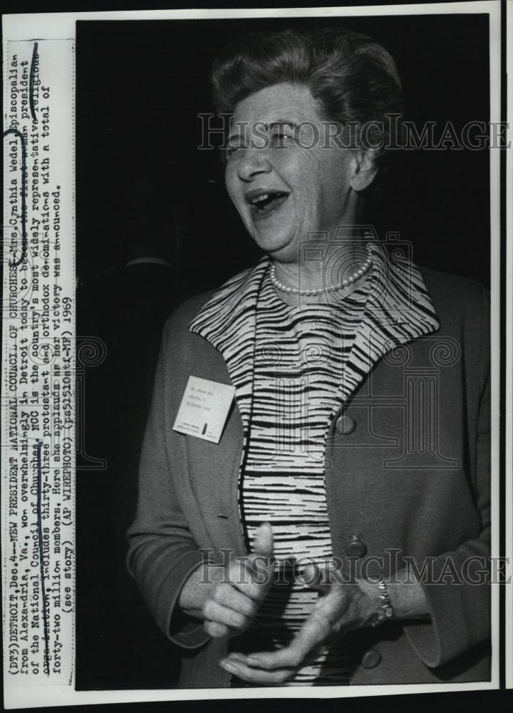 1969 Press Photo Mrs Cynthia Wedel, Pres of the Nat&#39;l Council of Churches - Historic Images