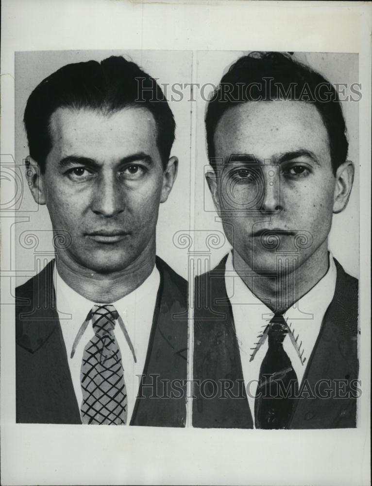 1948 Press Photo Jack Dorfman, Joseph Sieger, arrested for trying to ship TNT - Historic Images