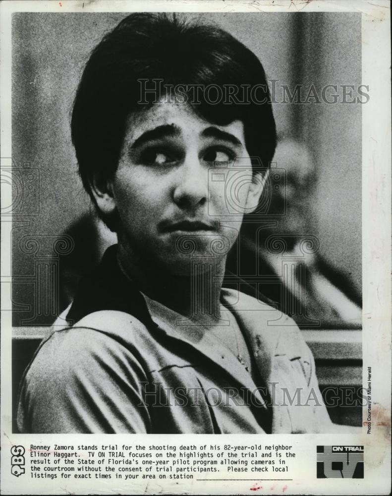 1978 Press Photo Romney Zampra on Trial for Killing 82 Year Old Neighbor - Historic Images