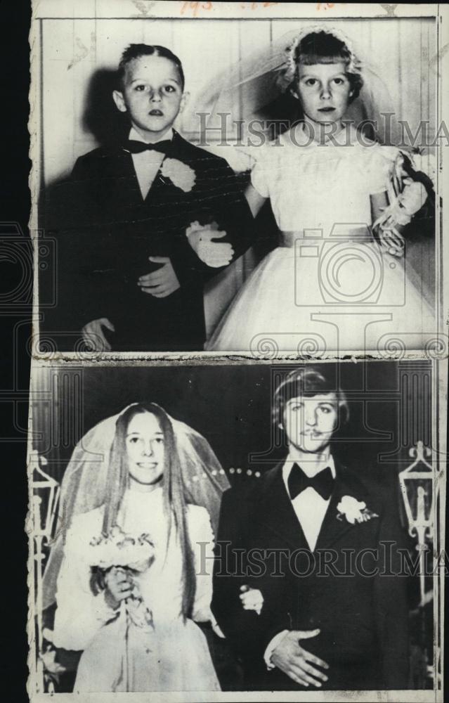 1972 Press Photo Karen Broekhuis &amp; David VanBeWege as Little Couple &amp; Big Couple - Historic Images