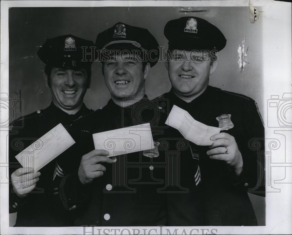 1973 Press Photo Boston police, Sgt Francis O'Neill,David Hurley,Tom Walsh - Historic Images