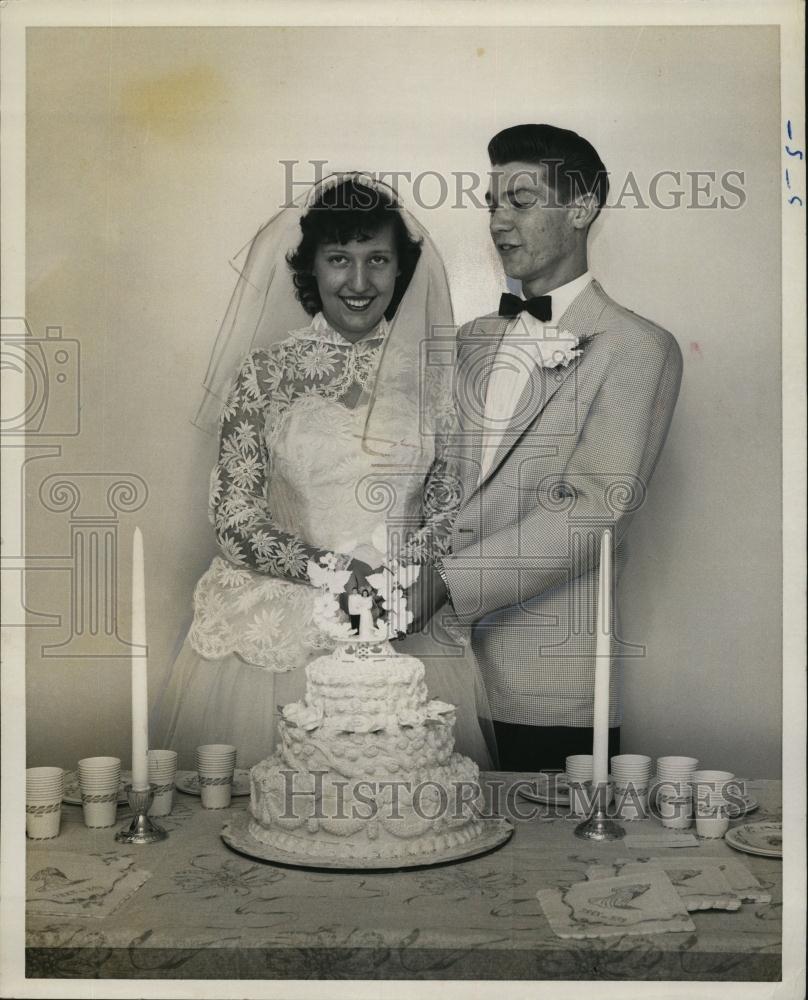 1956 Press Photo Frances Marie Scott, Robert Lee Sartin were married - RSL92447 - Historic Images