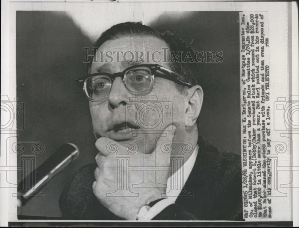 1964 Press Photo Max H Karl,Mortage Guarantee Insurance Co - RSL66261 - Historic Images