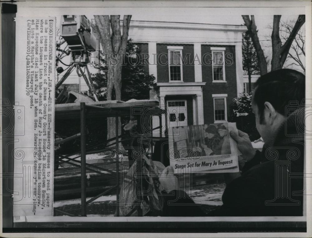 1970 Press Photo Dukes County Court House, site inquest death Mary Jo Kopechne - Historic Images