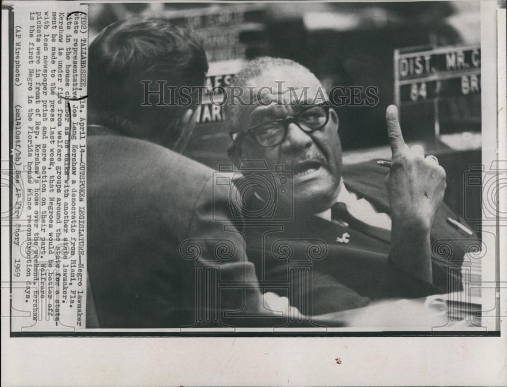 1969 Press Photo Joe Lang Kershaw Florida State Representative Tallahassee - Historic Images