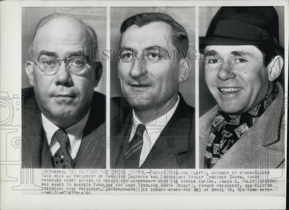 1946 Press Photo Robert Ringling James A Haley Ringling Brothers Barnum and - Historic Images