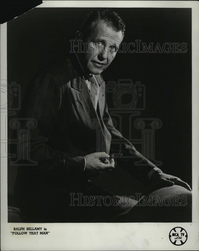 Press Photo Actor Ralph Bellamy in &quot;Man Against Crime&quot; TV Series - RSL41521 - Historic Images