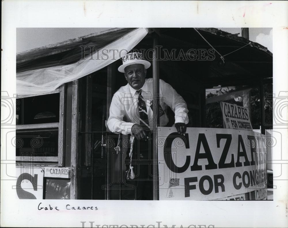 1986 Press Photo Gabe Cazares, Republican Campaign, Clearwater Mayor, Florida - Historic Images