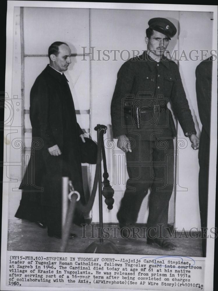 1960 Press Photo Alojzije Cardinal Stepinac Leader Yugoslavia Catholics - Historic Images