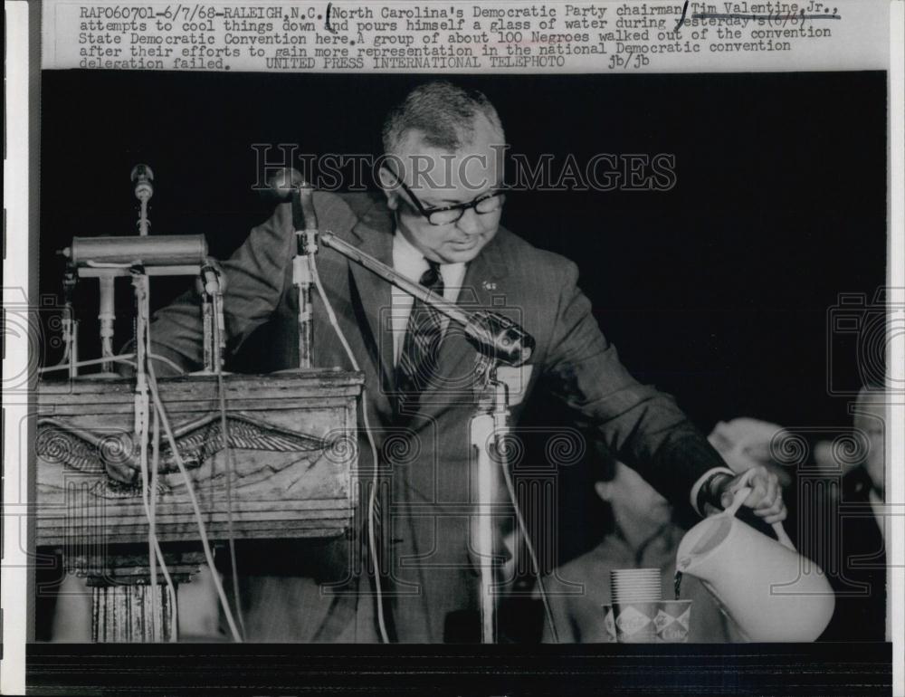 1968 Press Photo Tim Valentine Jr N Carolina&#39;s Democratic Party Chairman - Historic Images