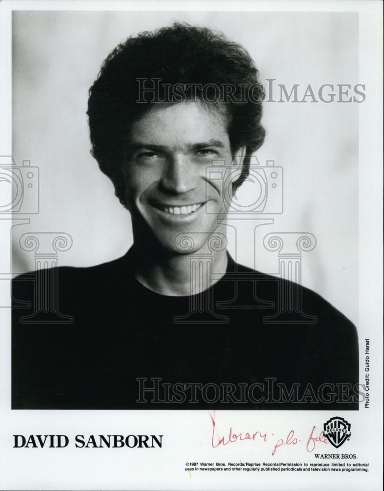 1987 Press Photo American alto saxophonist David Sanborn - RSL61759 - Historic Images