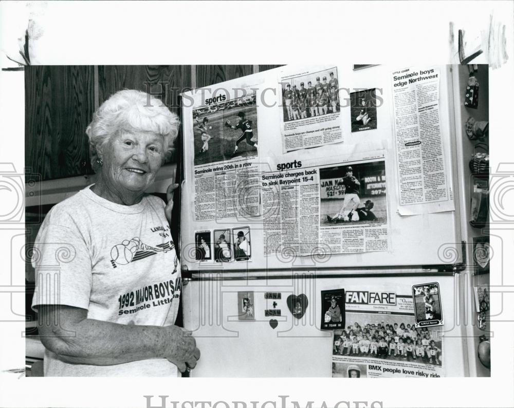 1992 Press Photo Mary Miles, Little League Baseball - RSL69761 - Historic Images