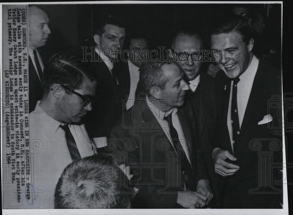 1964 Press Photo George Lodge after dad Henry Cabot won a pres primary - Historic Images