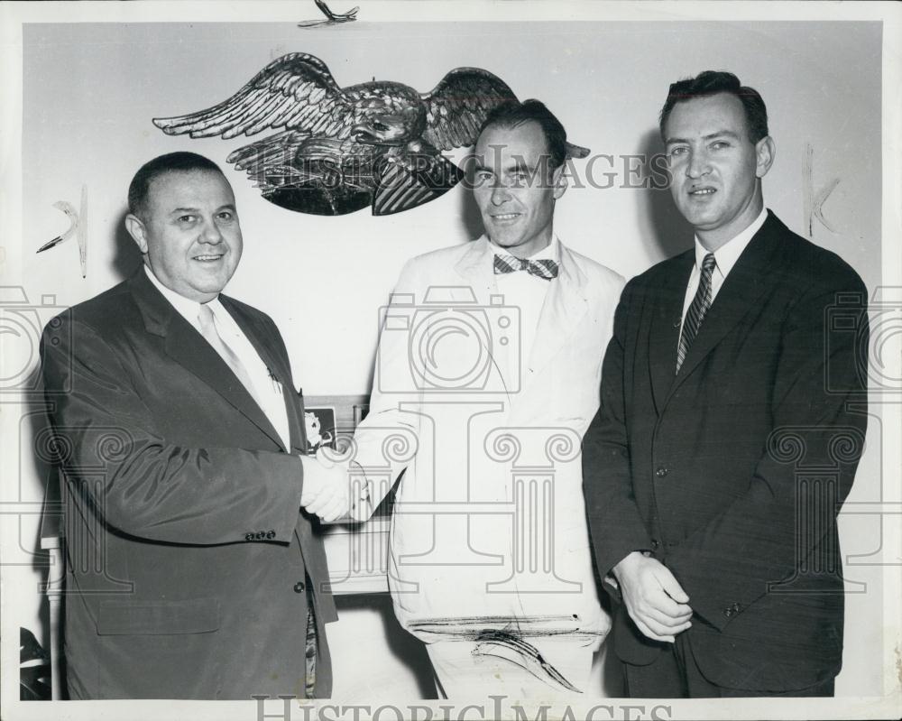 1955 Press Photo Chesnut Hill Bank President Grafton Fay, Builder Martin Cerel - Historic Images