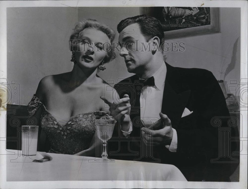 1957 Press Photo Ilona Massey & David McKay in "Rendevous" - RSL89411 - Historic Images
