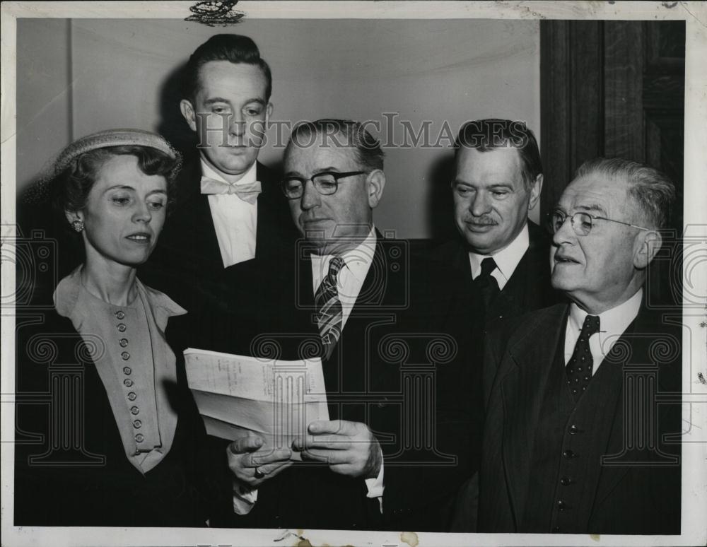 1953 Press Photo Boston Probate Register Blanche Quaid, Judge Frederick J Dillon - Historic Images