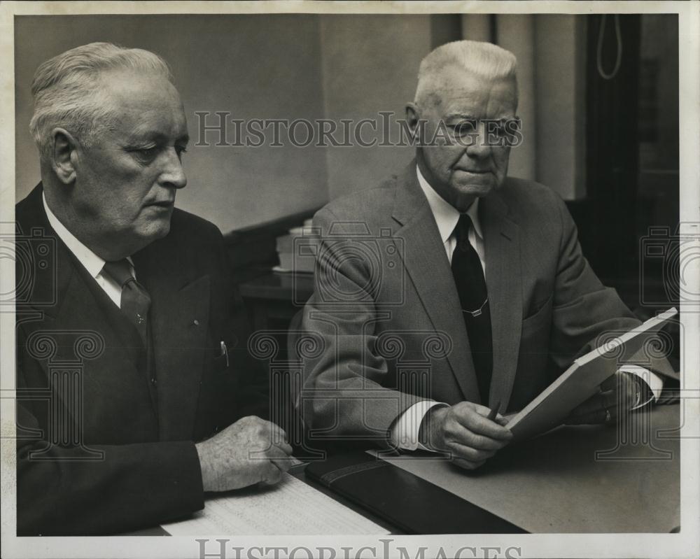 1957 Press Photo Police Supt James Daley &amp; Deputy Martin Clougherty - RSL07215 - Historic Images