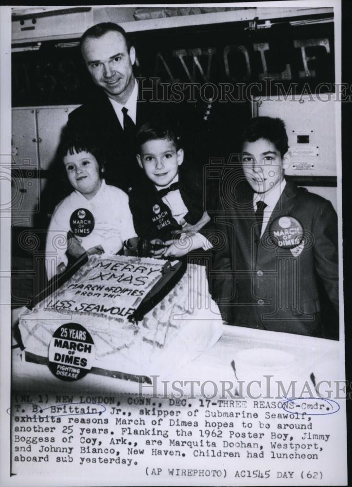 1962 Press Photo TB Brittain, Jr, Submarine Seawolf, Jimmy Boggess - Historic Images