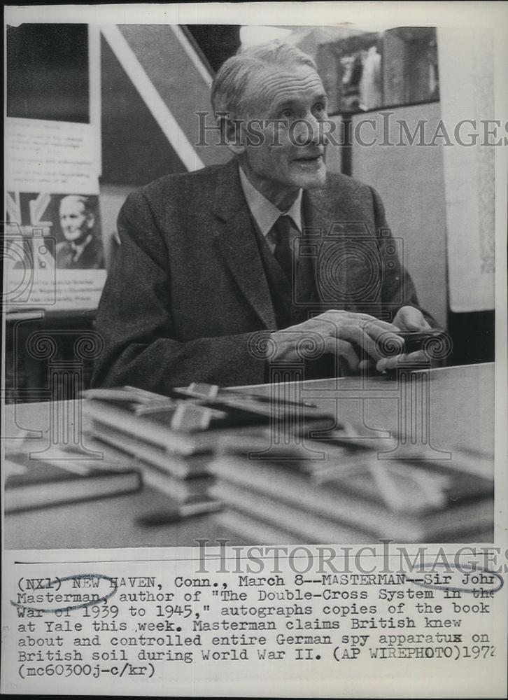 1972 Press Photo Author John Masterman Signs Copy Of His New Book - RSL78935 - Historic Images