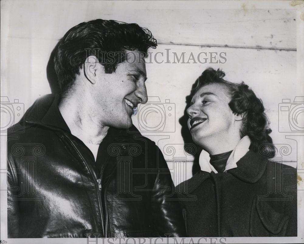 1957 Press Photo Mr &amp; Mrs Ilarie Perampieri of Quincy, Mass - RSL88531 - Historic Images