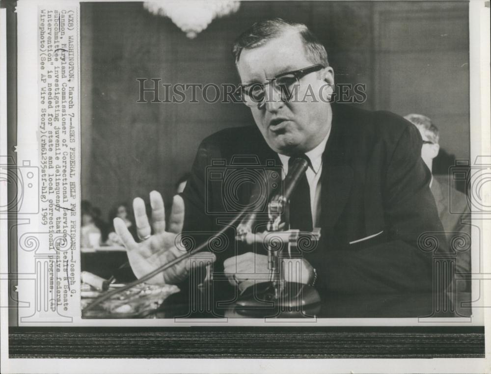 1969 Press Photo Joseph Cannon Maryland Comm Of Correctional Facilities - Historic Images