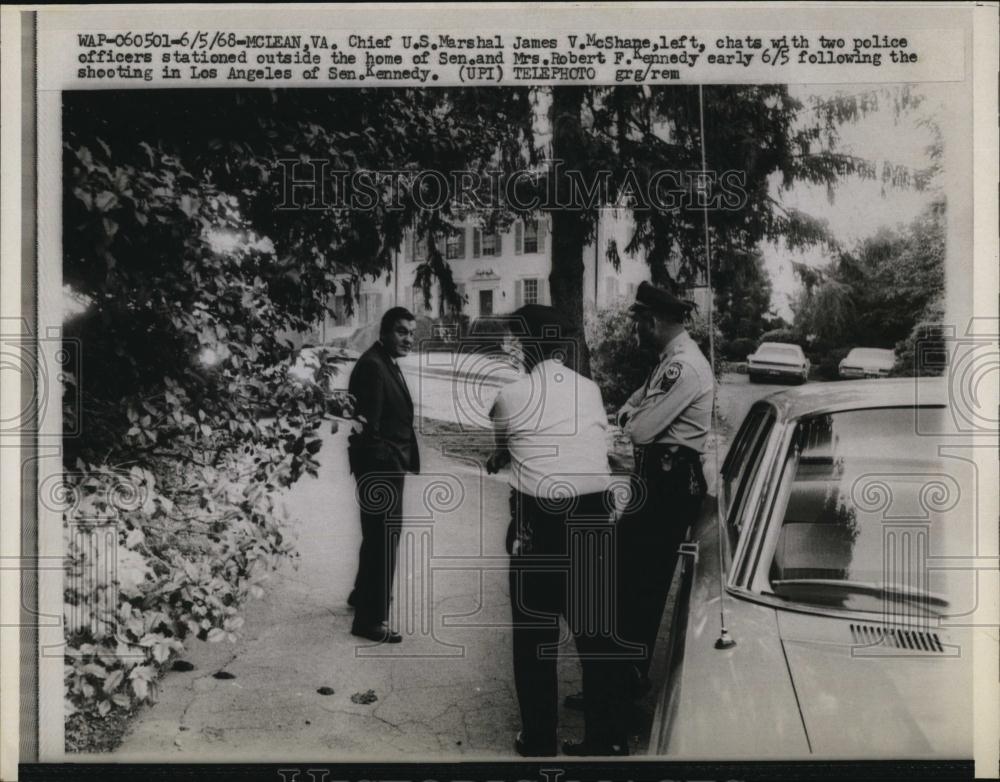 1968 Press Photo Chief US Marshal James V McShane &amp; Sen &amp; Mrs Robert Kennedy - Historic Images