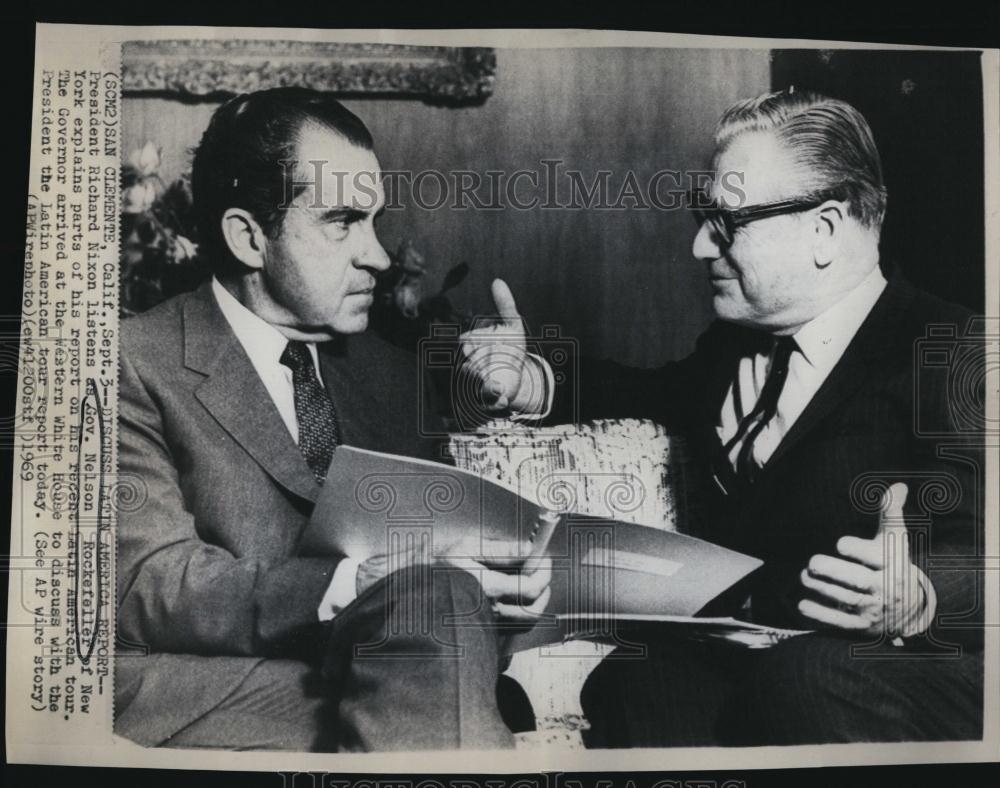 1969 Press Photo President Richard Nixon &amp; NY GTov Nelson Rockerfeller - Historic Images