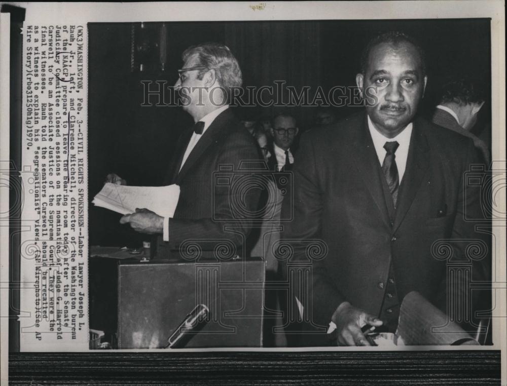 1970 Press Photo Clarence Mitchell and Joseph Rauh, Jr Leave Court - R ...