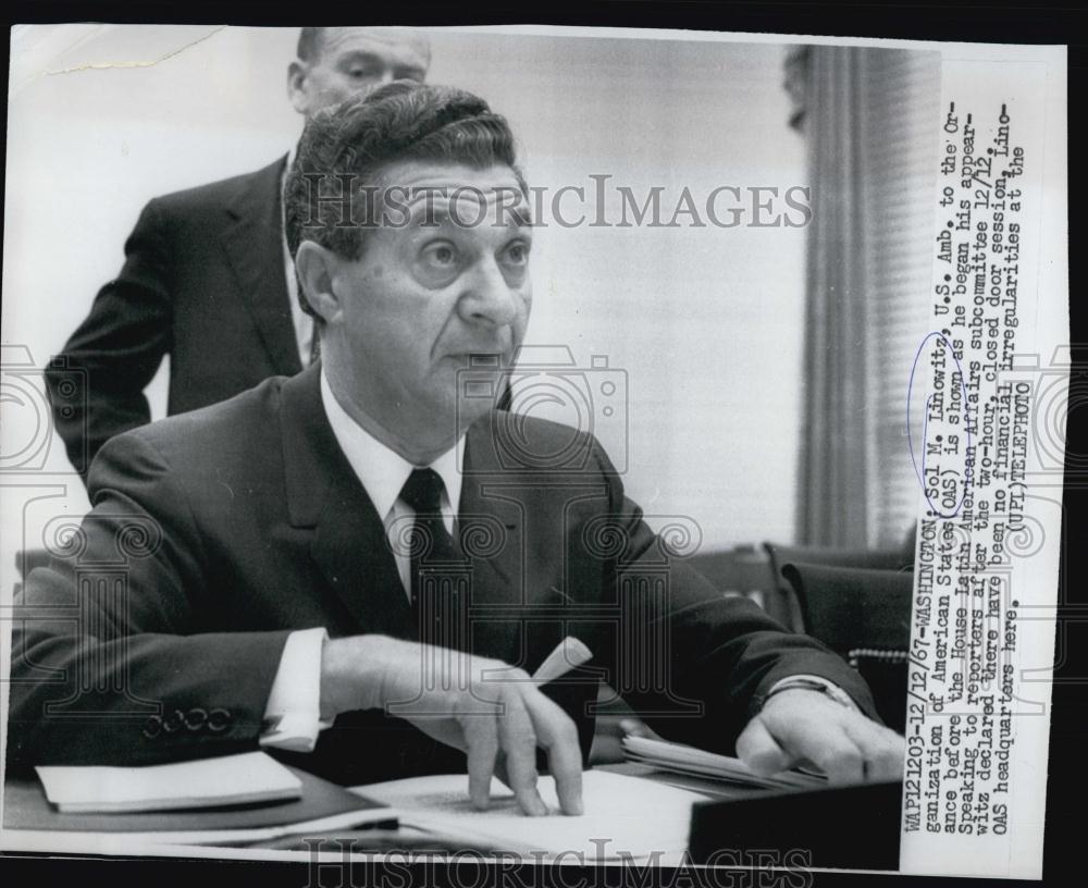 1967 Press Photo Sol Linowitz US Ambassador At House Latin America Affairs - Historic Images