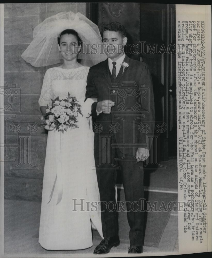 1967 Press Photo Dean Rusk&#39;s Daughter Margaret Rusk Weds Guy Smith - RSL79763 - Historic Images