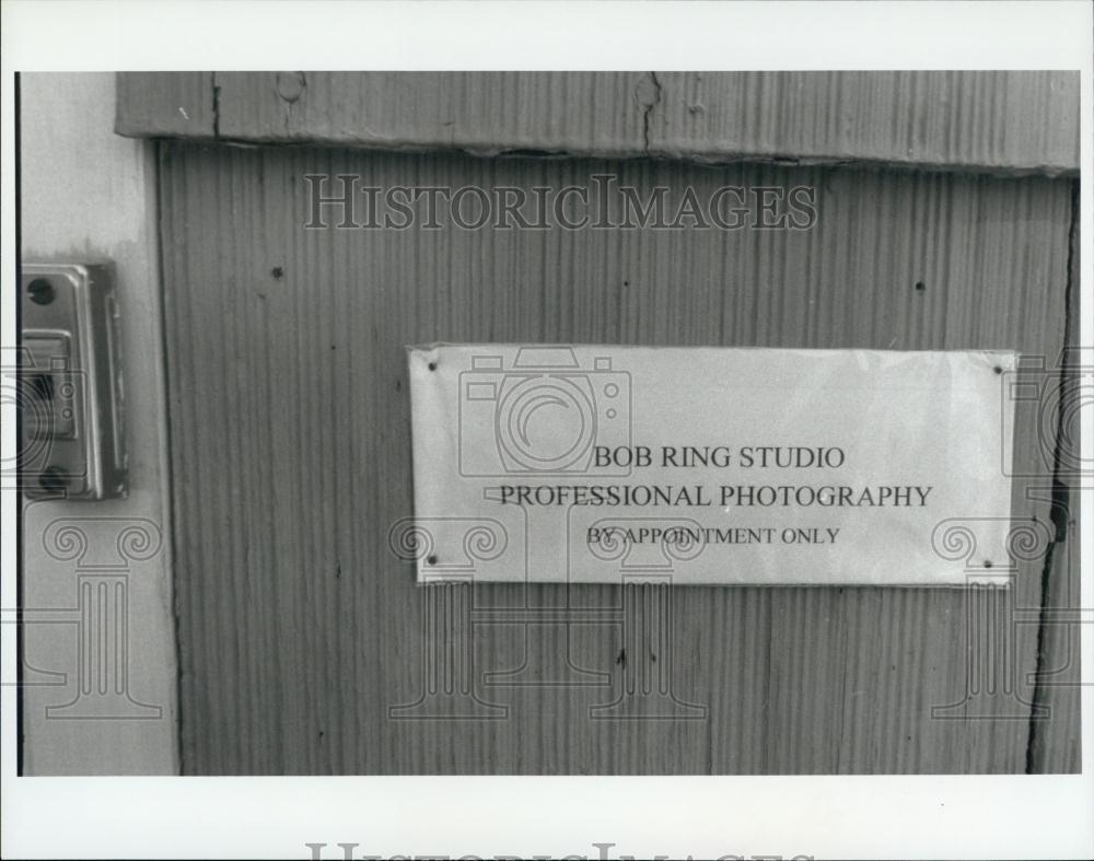 1997 Press Photo Sign For Bob Ring Photography Studios - RSL04717 - Historic Images