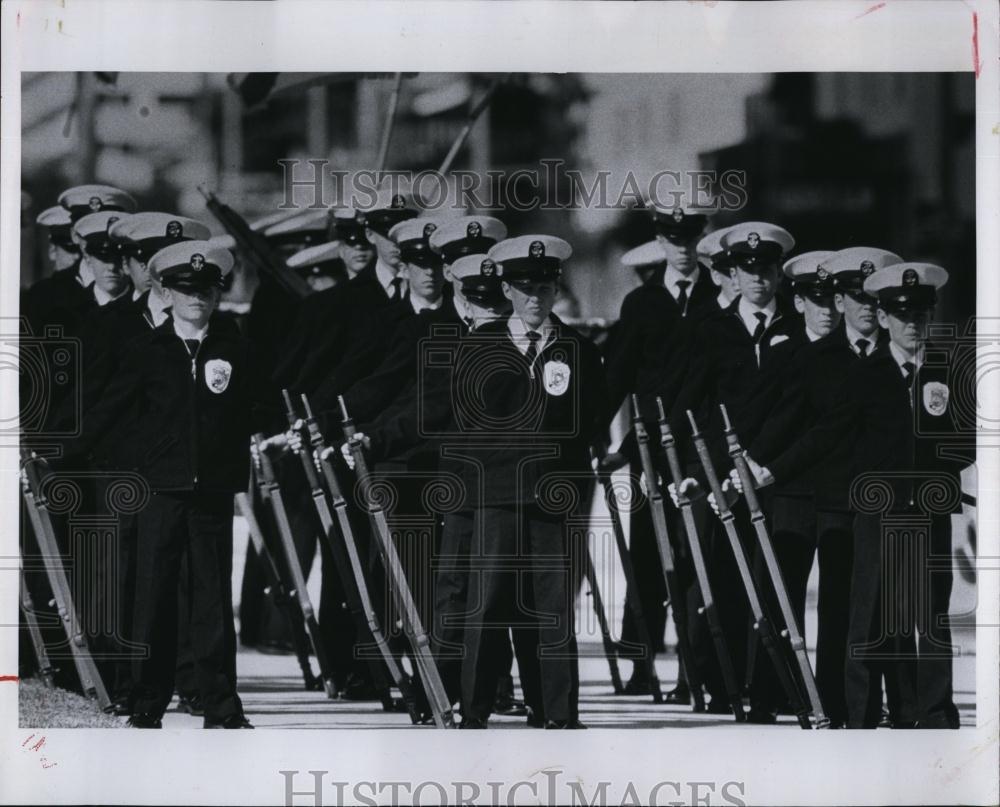 1984 Press Photo Adm Farragut Academy in Veterans Day parade - RSL98361 - Historic Images