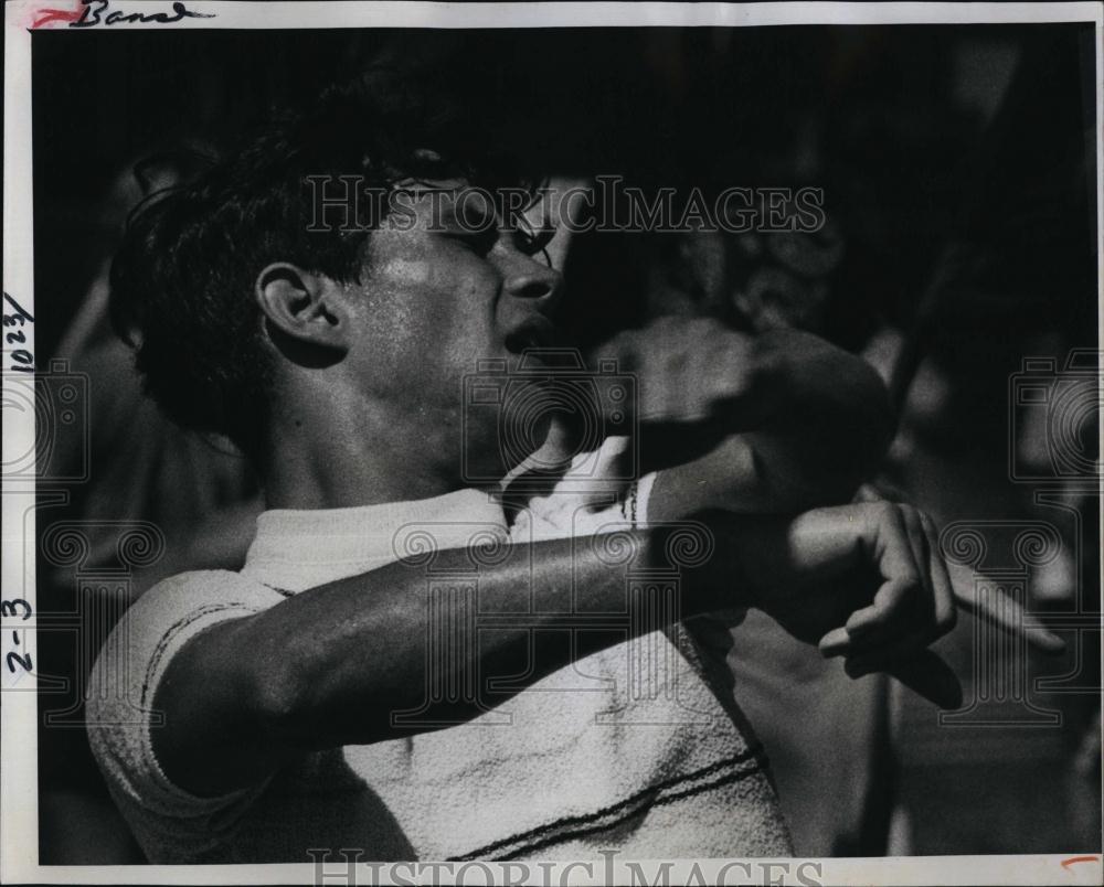 1975 Press Photo Charlie Lancaster, Drum Major, Largo High School Band Of Gold - Historic Images