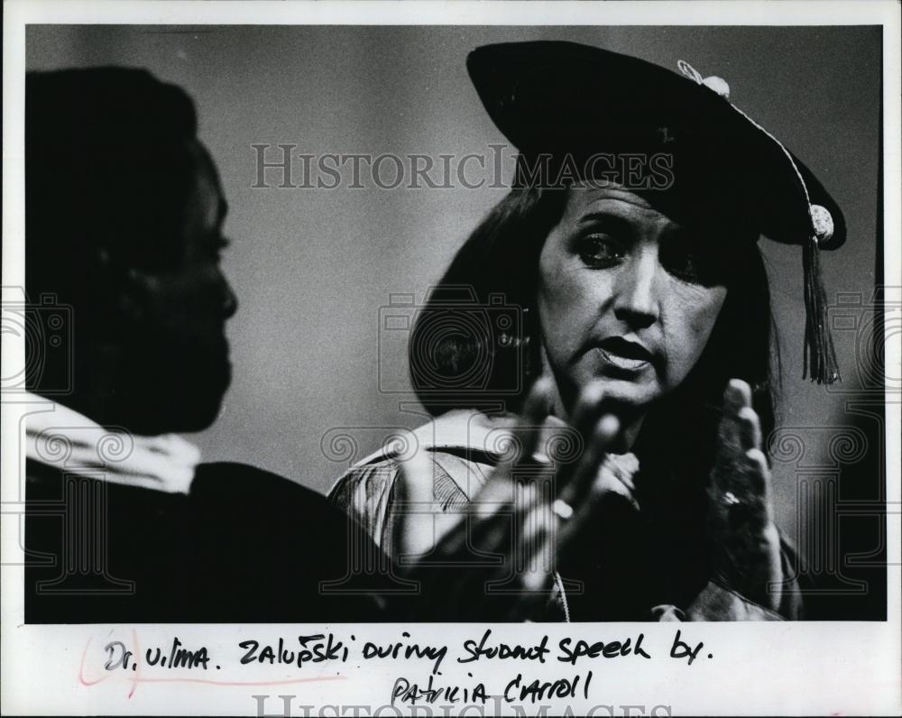 1981 Press Photo BrVilma Zalupski during student speech - RSL97657 - Historic Images