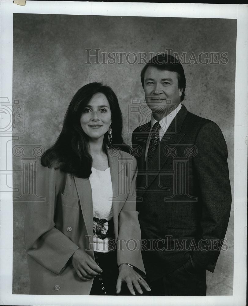 1989 Press Photo Actress Meredith Vieira & Steve Kroft in "60 Minutes" - Historic Images