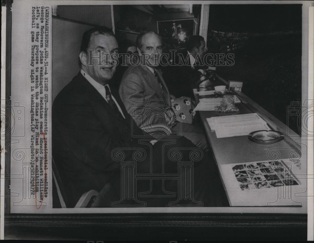 1972 Press Photo Edward Bennett Wiliams Dem Pres Candidate George McGovern - Historic Images