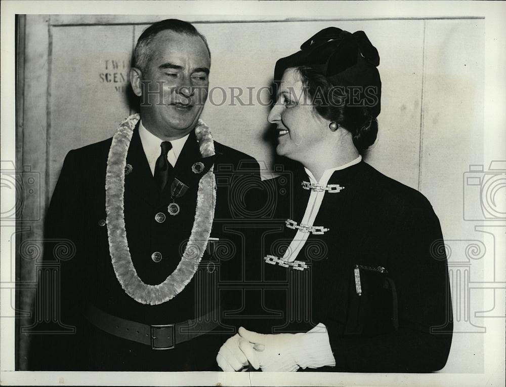 1936 Press Photo Harry WColmey National Comm of the American Legion with wife - Historic Images