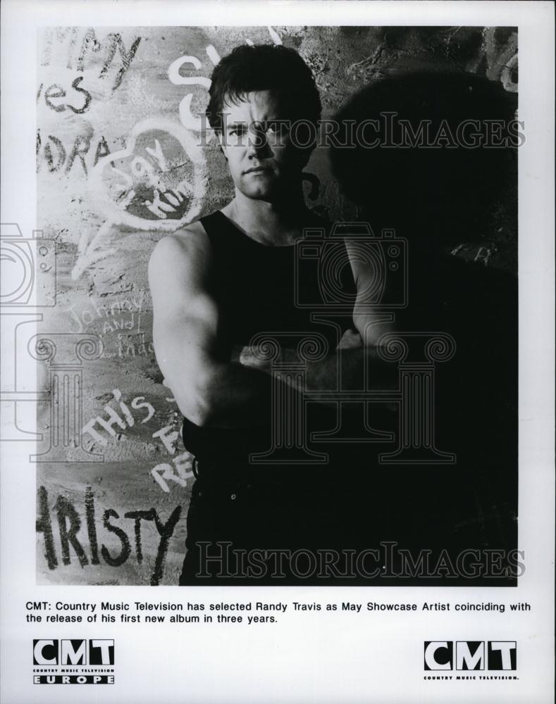 Press Photo Popular Country Musician Randy Travis As Showcase Artist On CMT - Historic Images