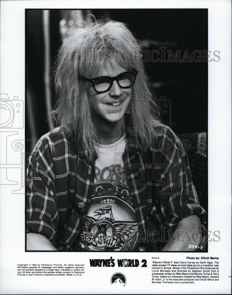 1993 Press Photo Dana Carvey Actor Comedian Wayne's World 2 Comedy Movie Film - Historic Images