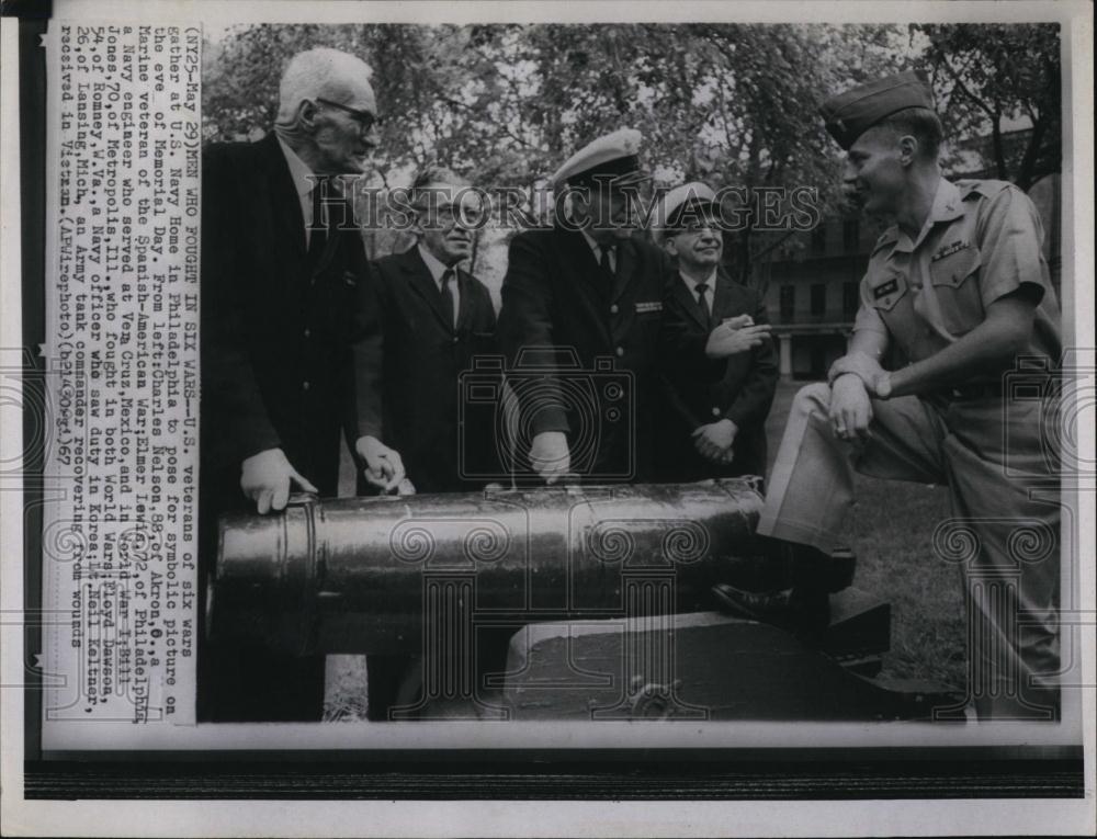 1967 Press Photo U,S Veterans Us Navy Home Philadelphia Charles Nelson - Historic Images