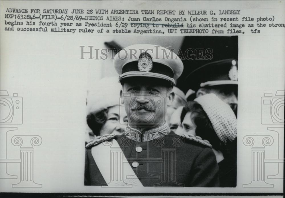 1969 Press Photo Former Pres Juan Carlos Ongania of Argentina - RSL87245 - Historic Images